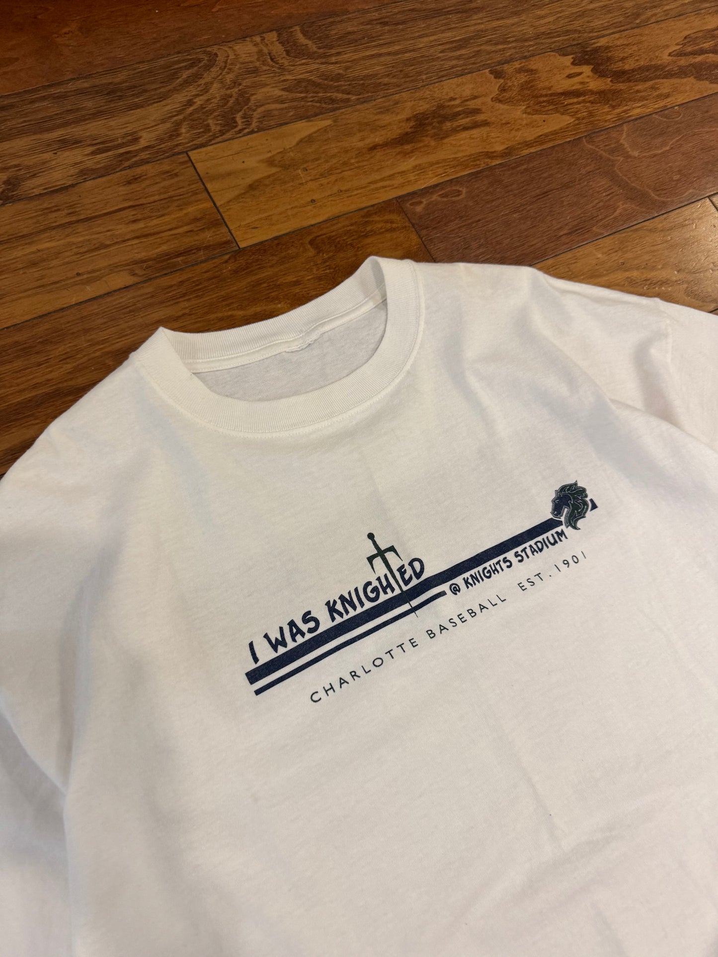 00s Charlotte Knights "I Was Knighted" Cropped Tee (XL)