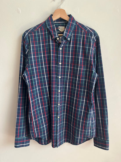 00s J Crew Multi-Colored Striped Dress Polo Shirt (M)