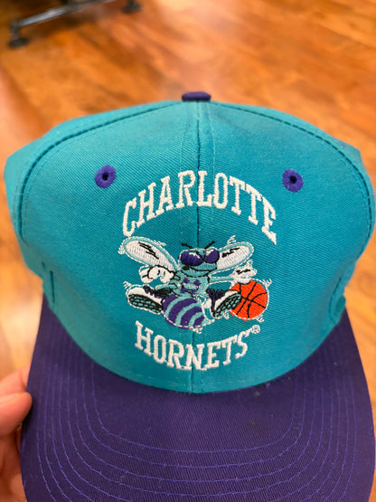 90s Charlotte Hornets Teal Two Tone Hat (OS)