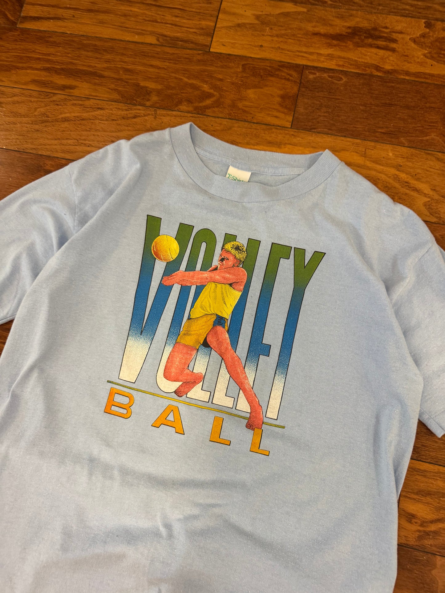 80s Volleyball Graphic Vintage Sports Tee (XL)