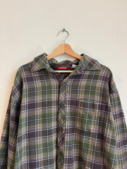 00s Union Bay Essential Earth Toned Green Flannel (XL)