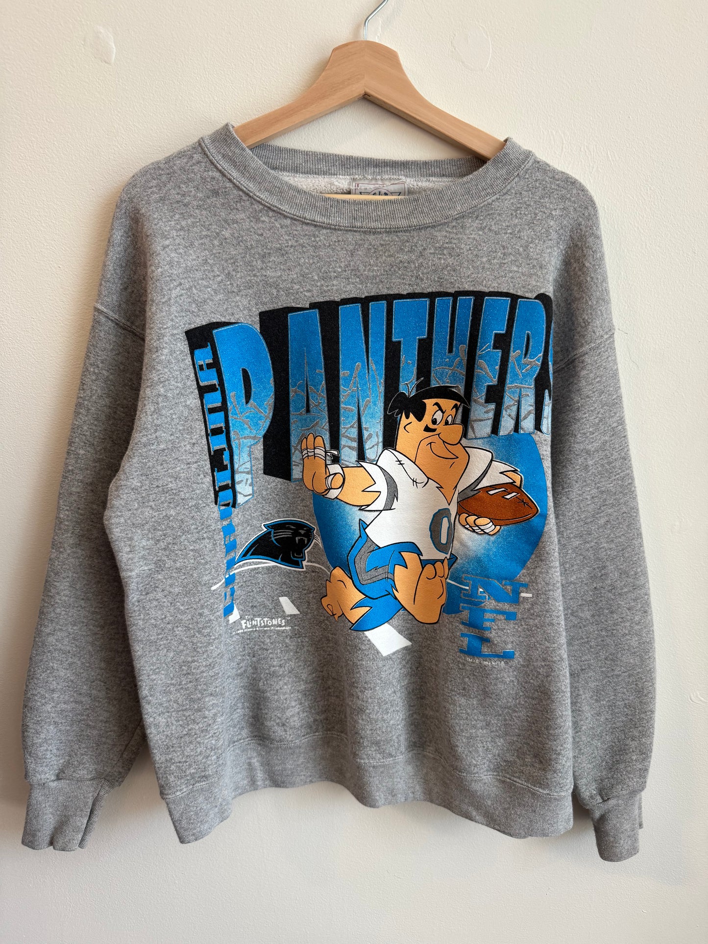 1993 Carolina Panthers Vintage Fred Flintstones Crewneck (L)
