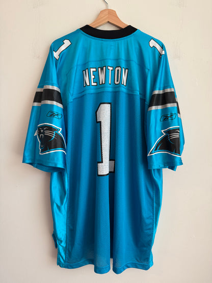 2010s Carolina Panthers Cam Newton Blue Rookie Reebok Jersey (XXL)