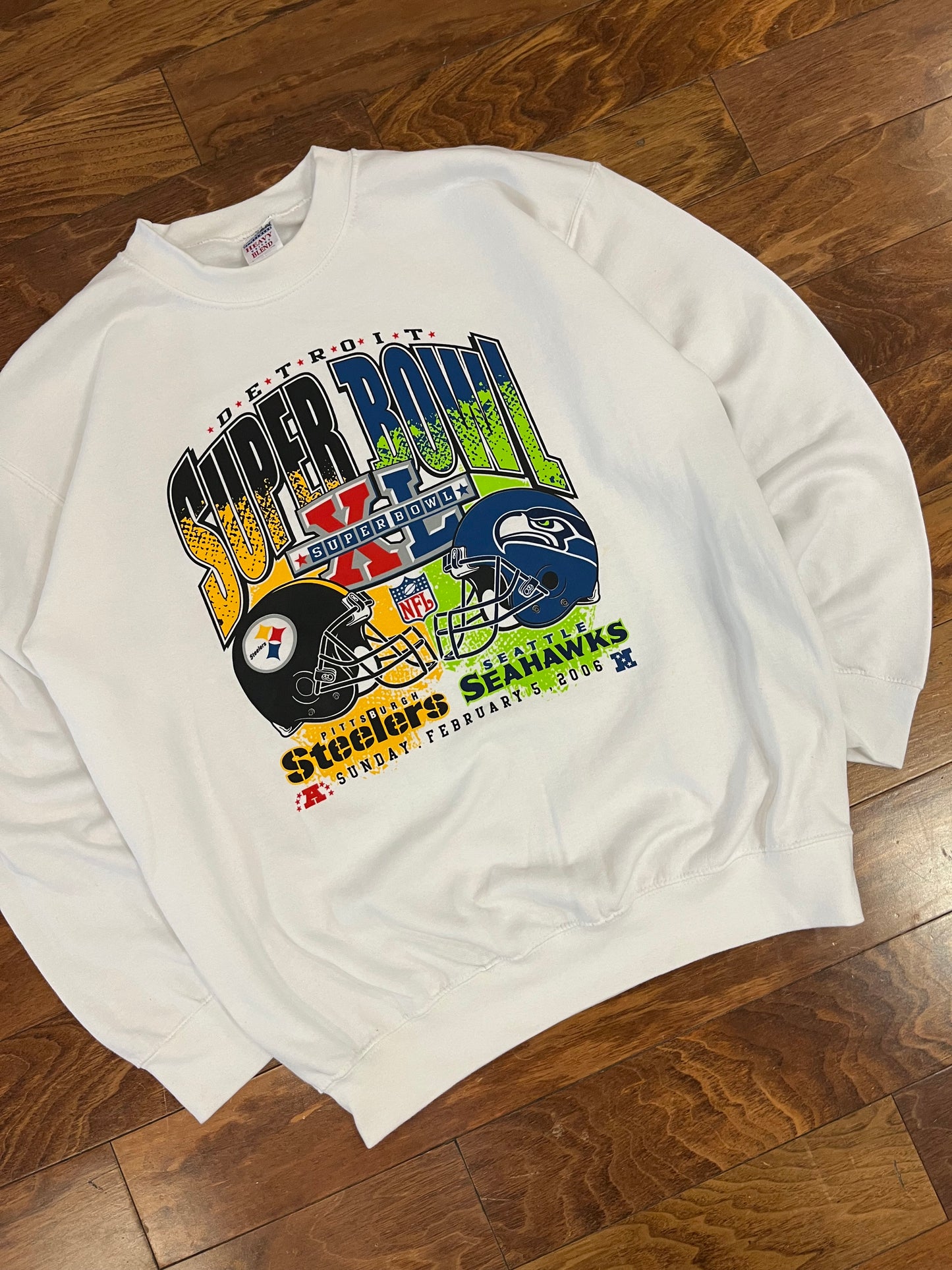 2006 Steelers vs. Seahawks Super Bowl Crewneck (L)