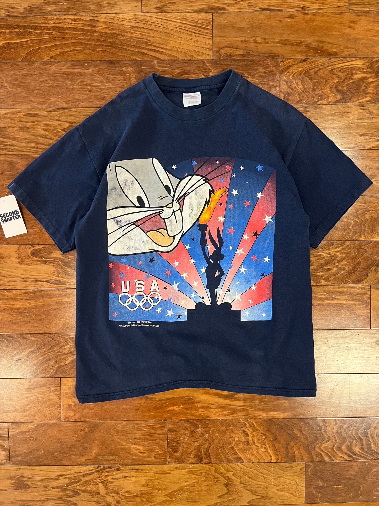 1995 Bugs Bunny Olympics Looney Tunes Graphic Tee (L)