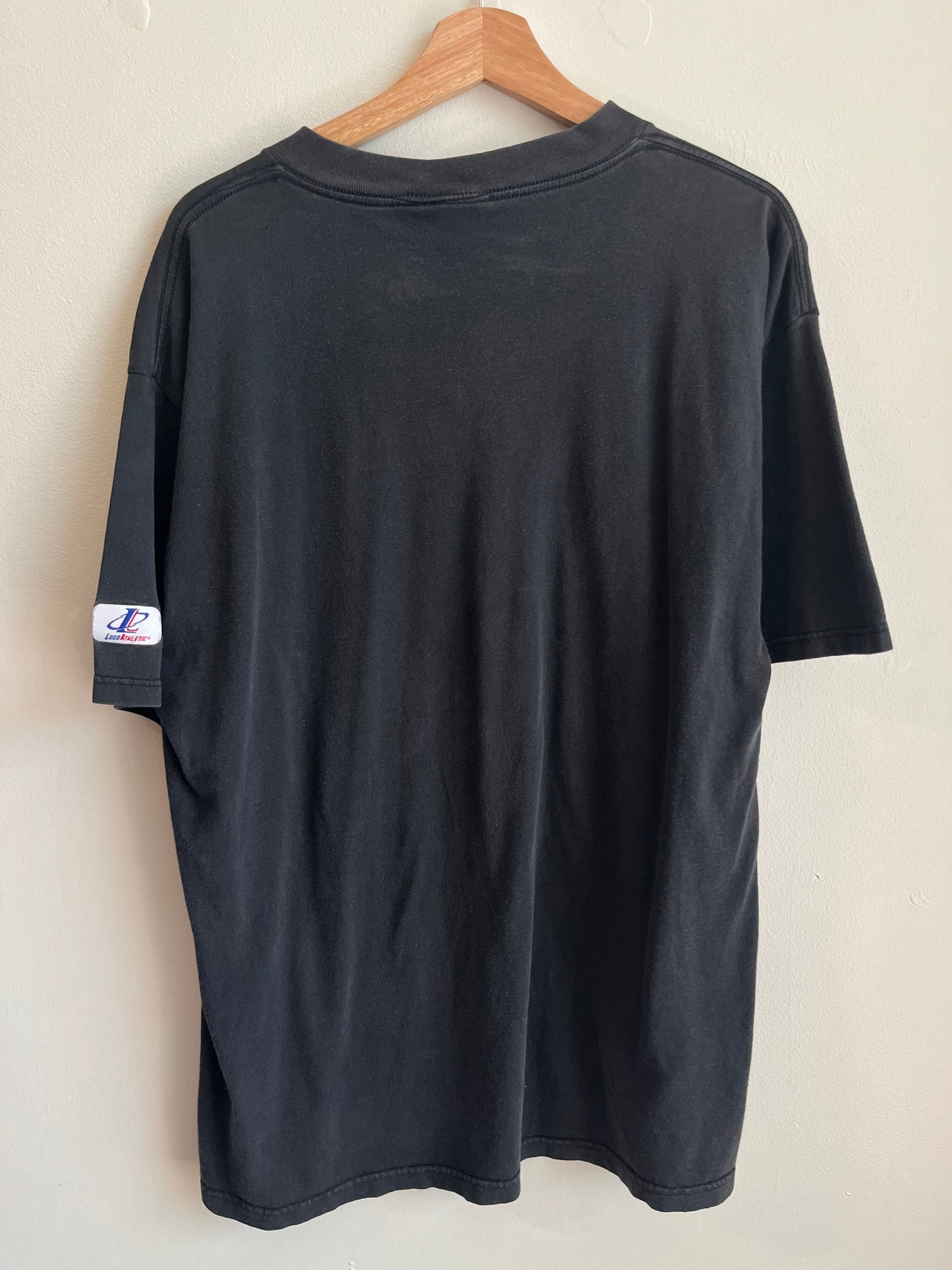1996 Oakland Raiders NFL Logo Athletic Faded Black Tee (L)