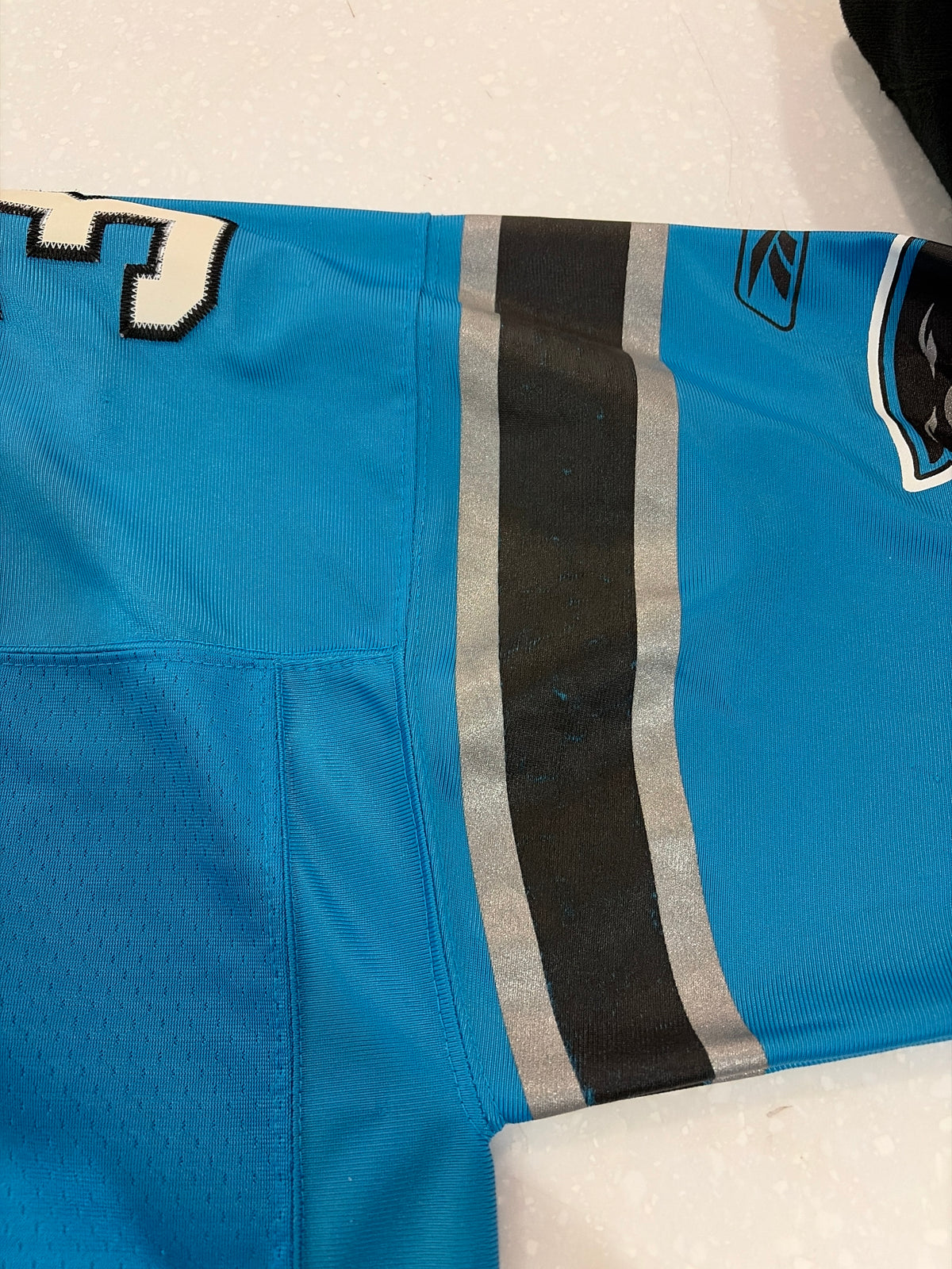 00s Carolina Panthers DeAngelo Williams Blue Stitched Flawed Jersey (XL)