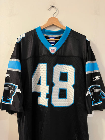 00s Carolina Panthers Stephen Davis Reebok Black Jersey (XL)