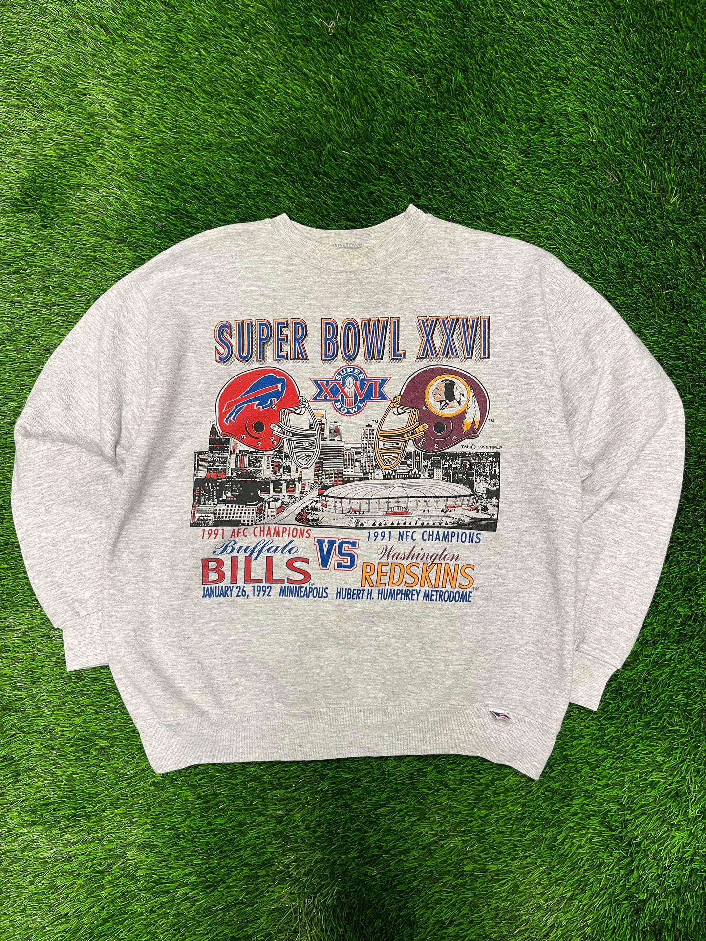 1991 Buffalo Bills v Washington Redskins Super Bowl Crewneck (L)