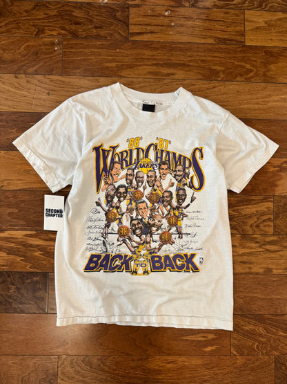 1988 LA Lakers Back To Back Caricature Tee (M)