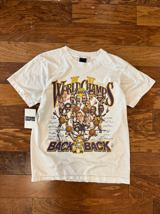 1988 LA Lakers Back To Back Caricature Tee (M)