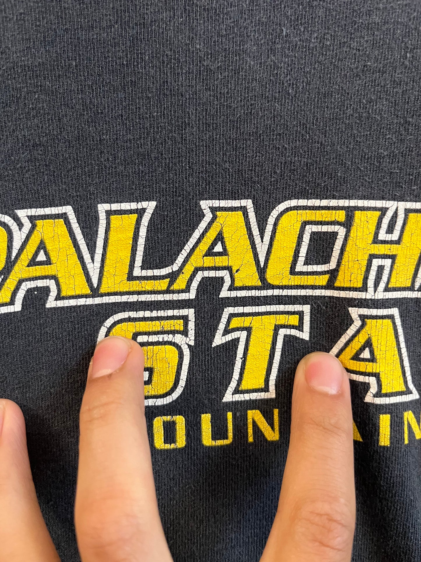 00s Appalachian State Black Spell Out Tee (XL)