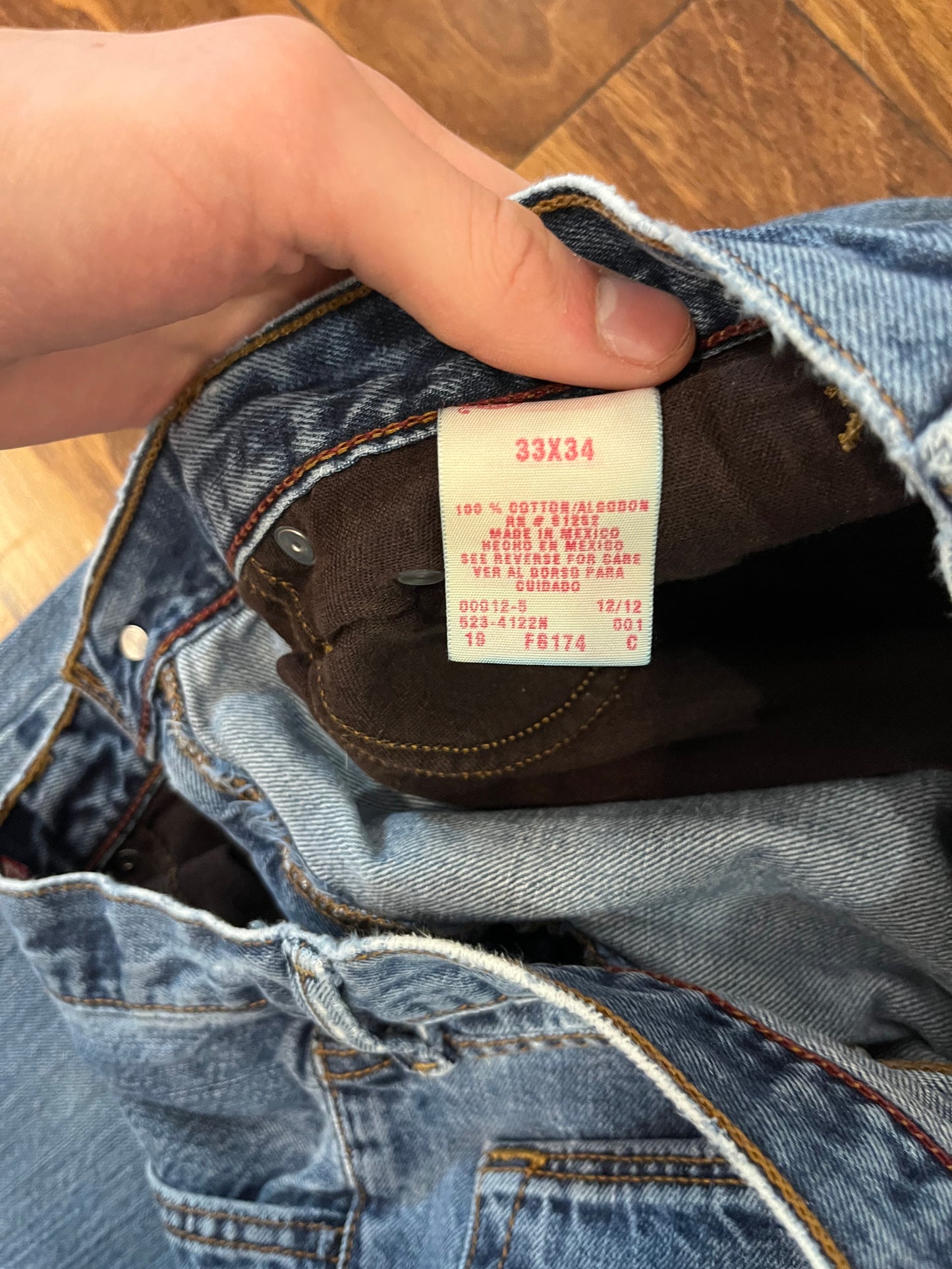 00s Arizona Loose Straight Blue Jeans (33 x 34)