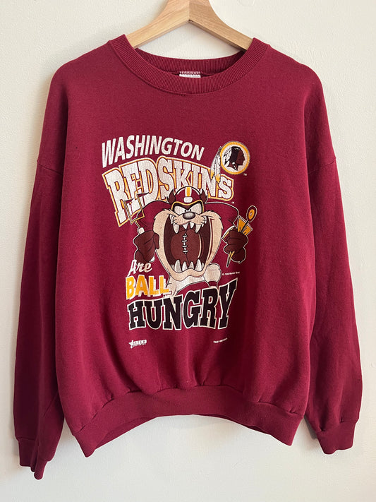 1993 Washington Redskins Taz Looney Tunes “Ball Hungry” Crewneck (L)