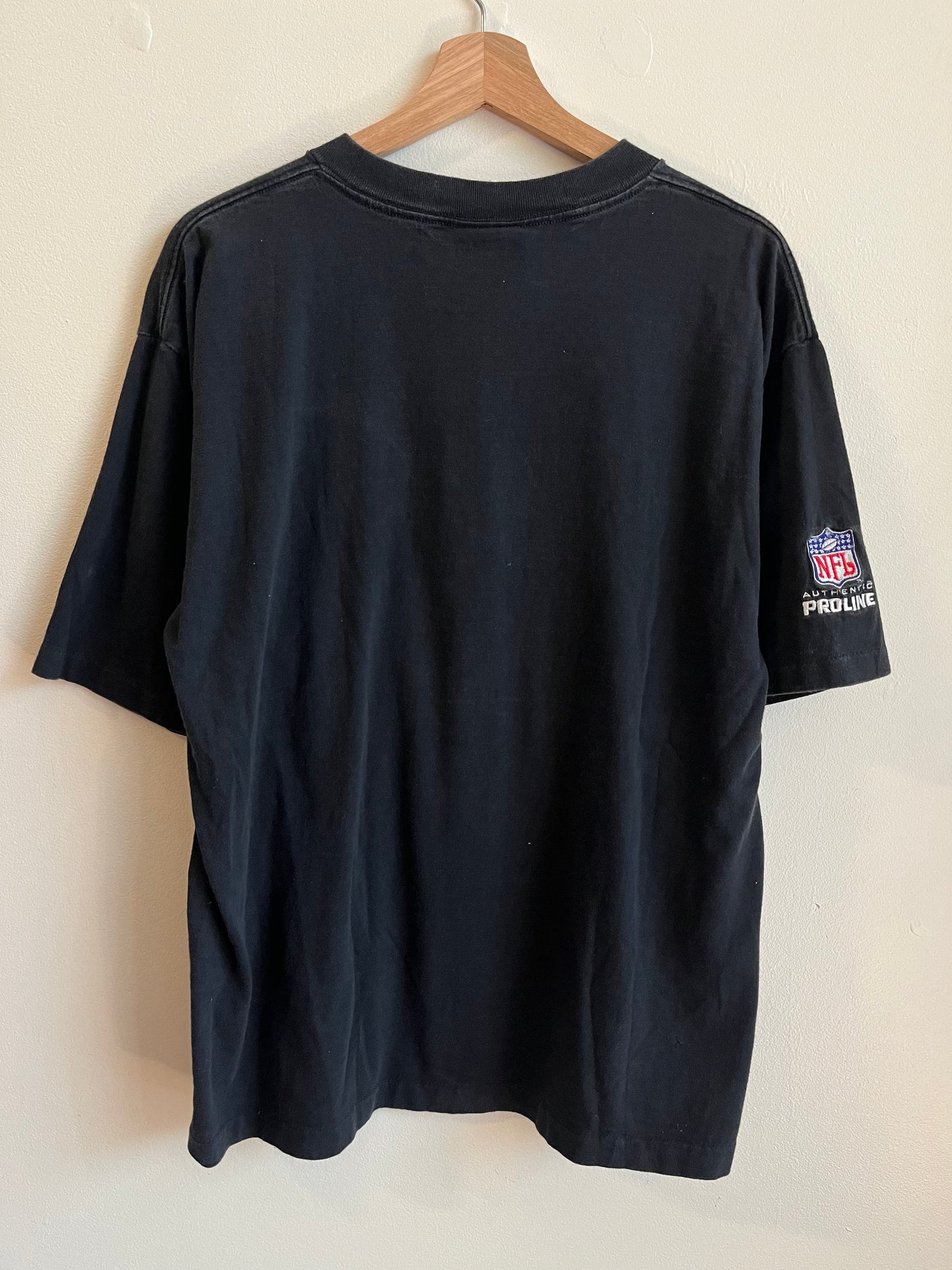 1994 Carolina Panthers Embroidered NFL Logo Athletic Black Tee (L)