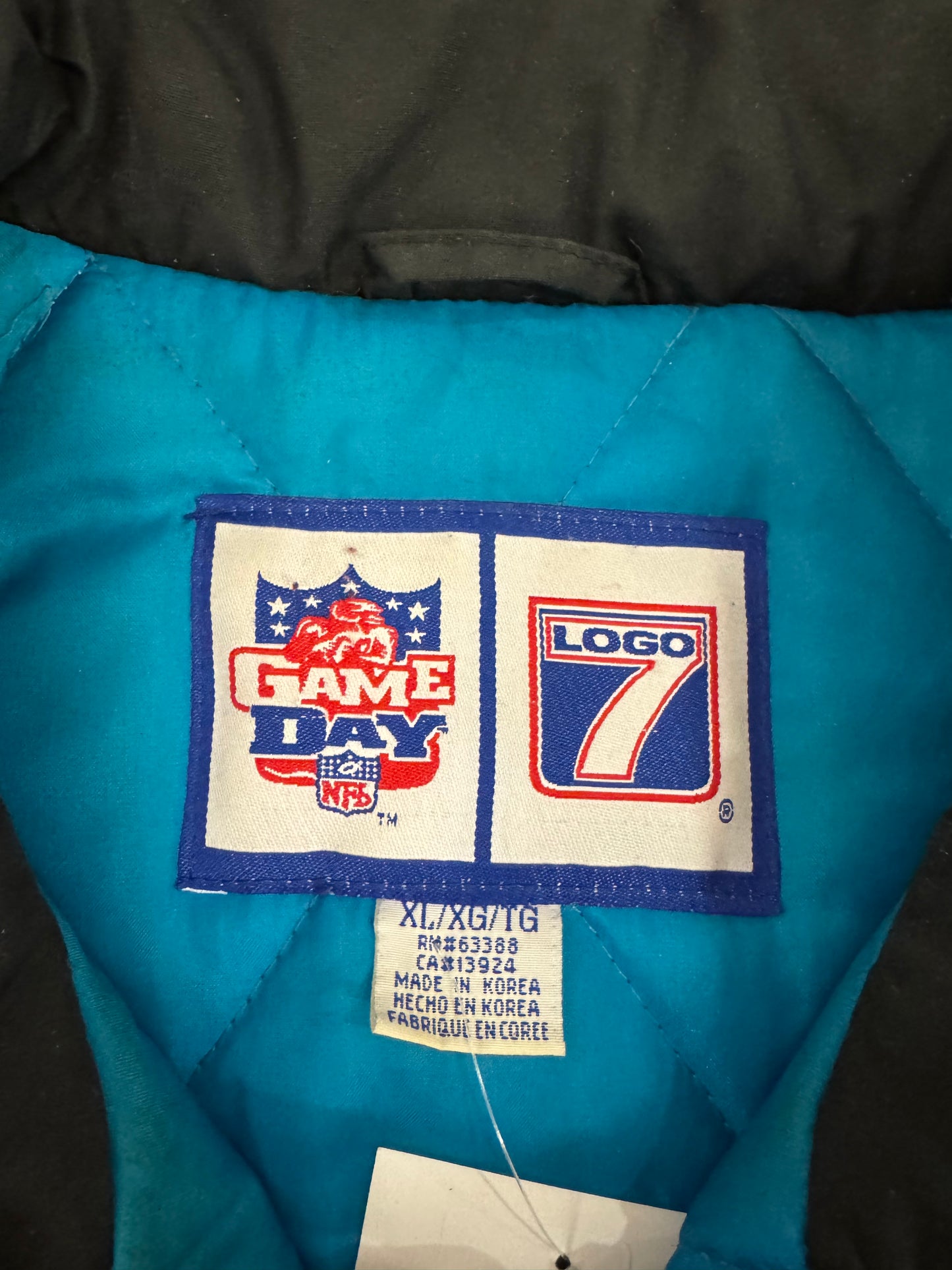 90s Carolina Panthers Logo 7 Puffer Jacket (XL)