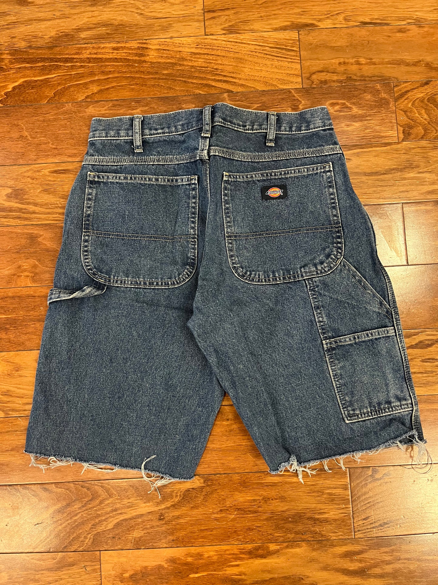 00s Dickies Dark Wash Distressed Shorts (32)