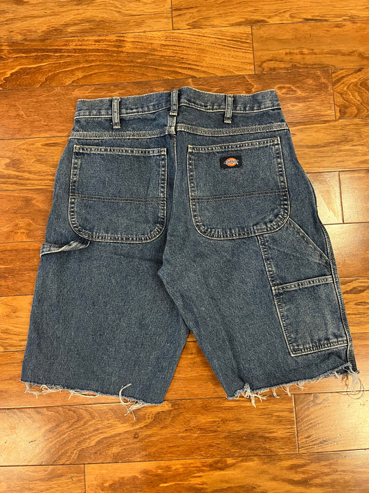 00s Dickies Dark Wash Distressed Shorts (32)