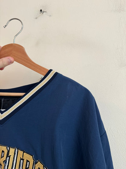 90s University of Pittsburgh Navy Spell Out Windbreaker (XXL)