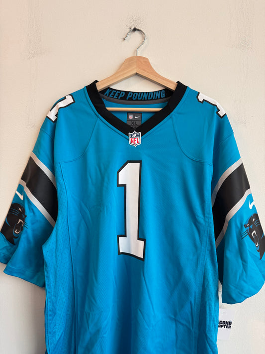 2010s Carolina Panthers Cam Newton Electric Blue Nike Jersey (XL)
