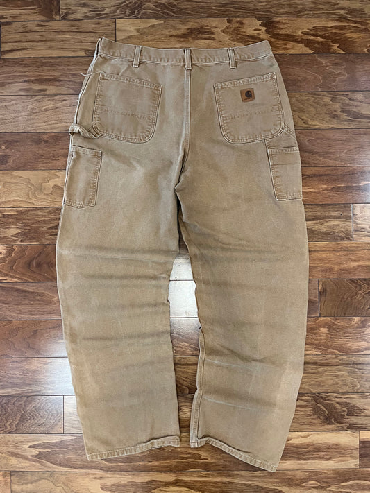 2015 Carhartt Dark Tan Carpenter Pants (38 x 36)