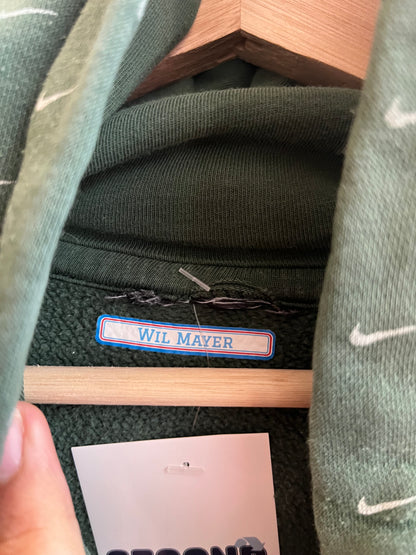 00s Nike All Over Swoosh Green Hoodie (S)