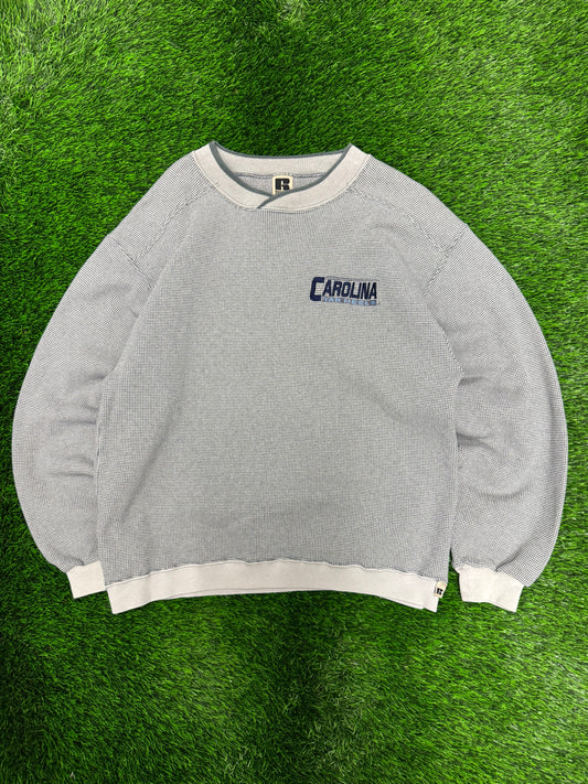 90s University of North Carolina UNC Tar Heels Essential Russell Vintage Waffle Knit Crewneck (L)