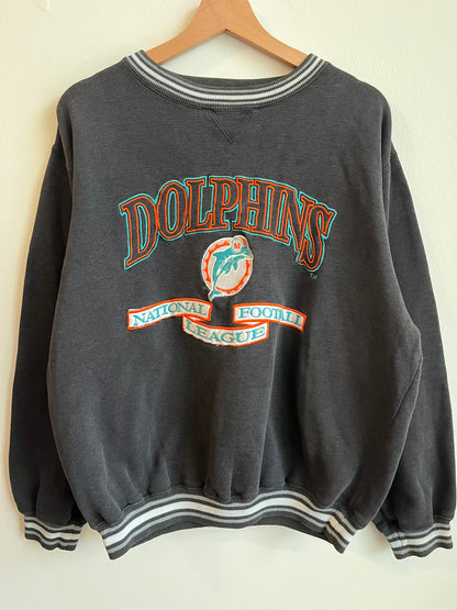 90s Miami Dolphins Logo Athletic Embroidered Crewneck (L)