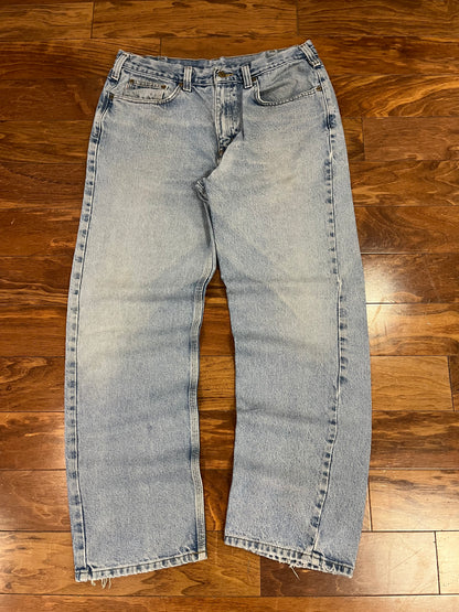 2014 Carhartt Faded Light Wash Blue Jeans (36 x 32)