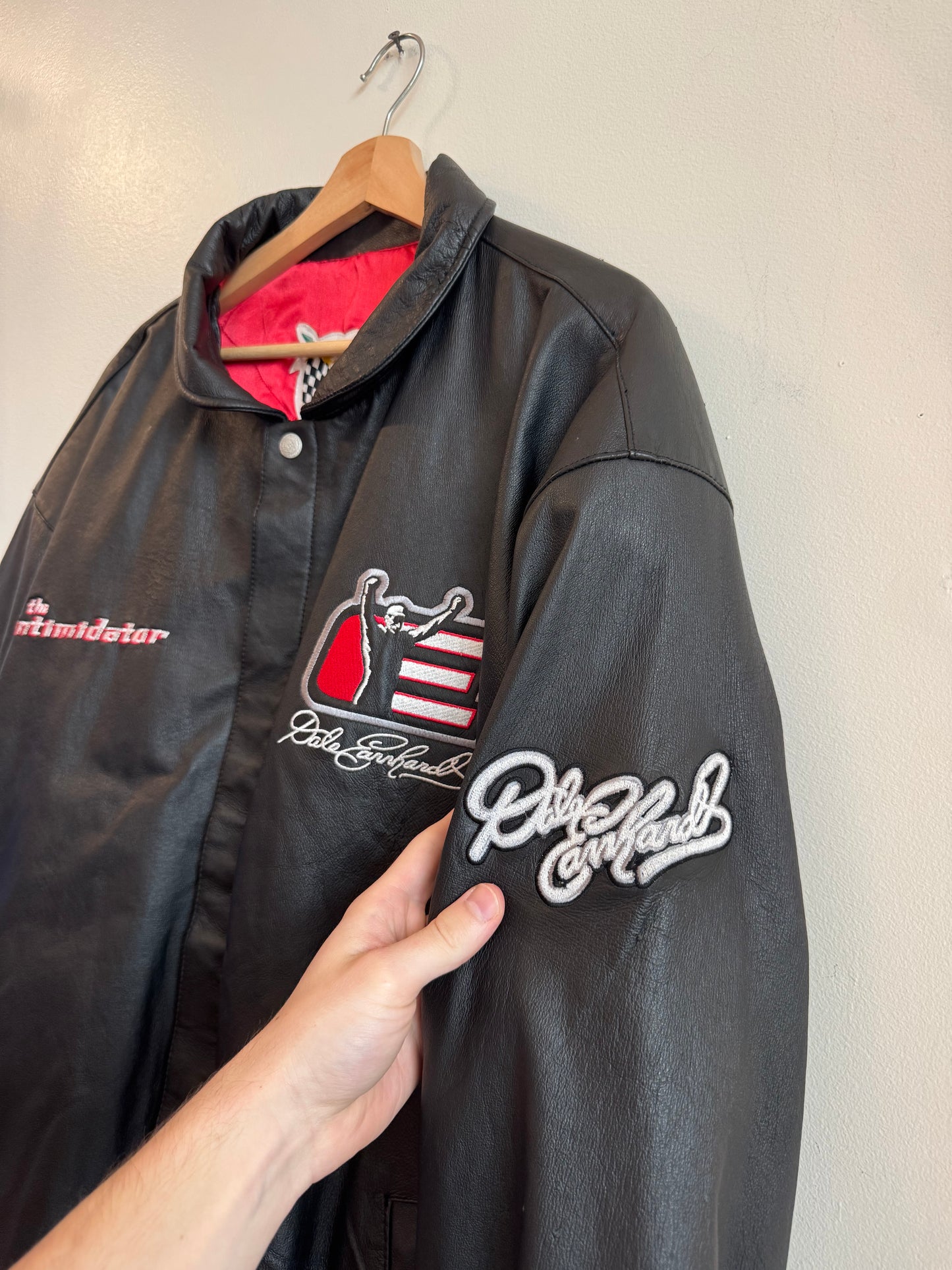 90s Dale Earnhardt Jeff Hamilton Racing The Intimidator Leather Jacket (XXL)
