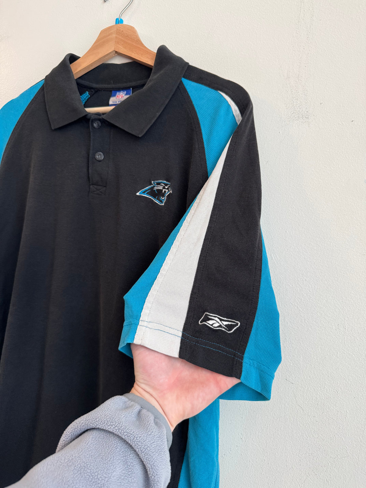 00s Carolina Panthers Reebok Play Dry Polo Shirt (L)