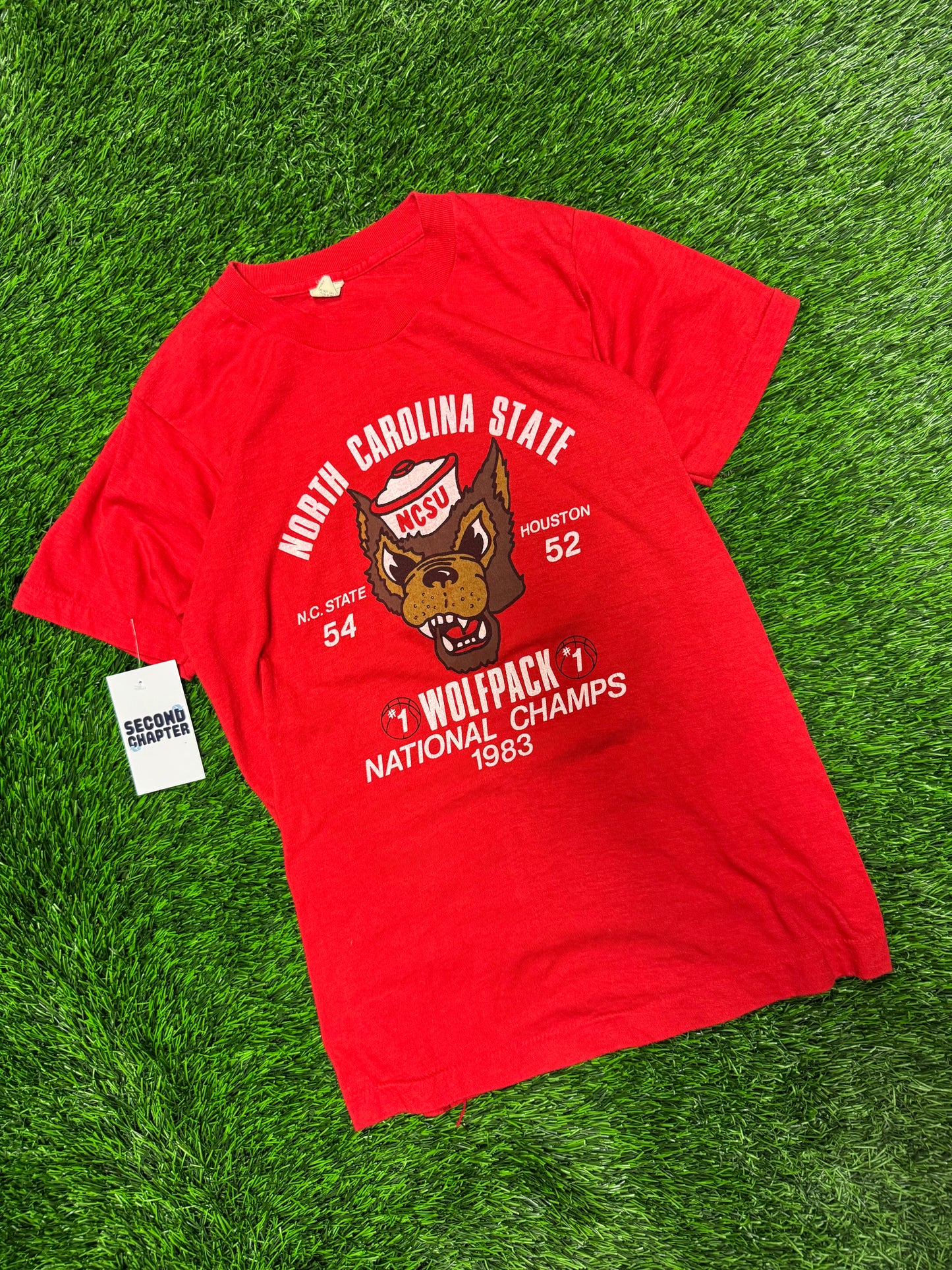 1983 NC State University (NCSU) Wolfpack NCAA Basketball Champions Tee (S)