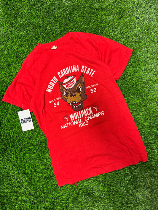 1983 NC State University (NCSU) Wolfpack NCAA Basketball Champions Tee (S)