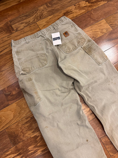 2014 Carhartt Tan Stained Carpenter Pants (34 x 30)
