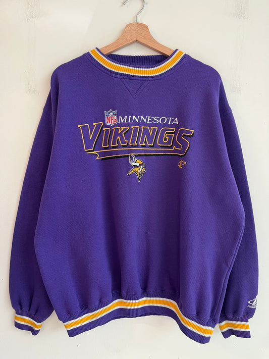 90s Minnesota Vikings Logo Athletic Purple Crewneck (XL)