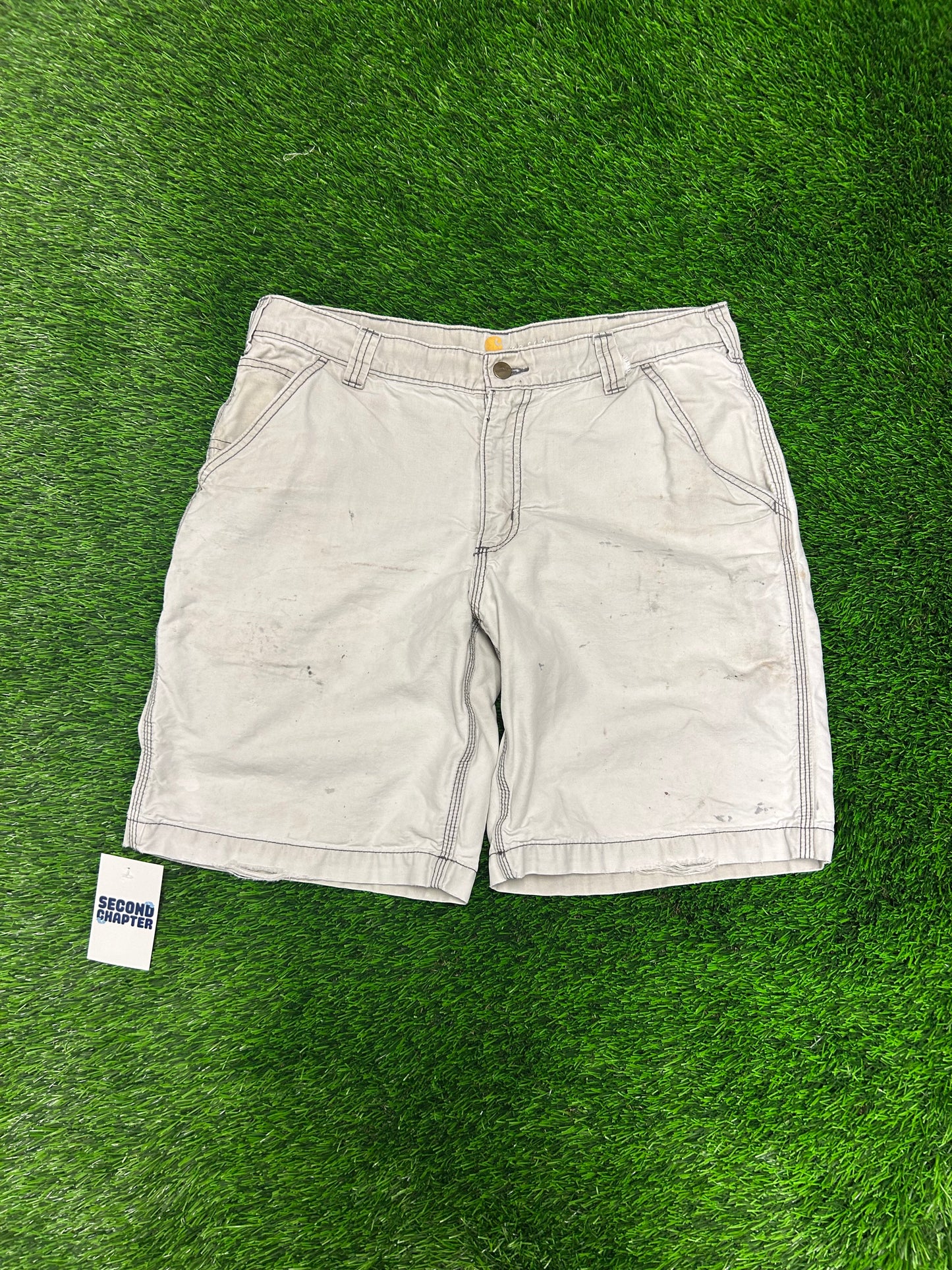 00s Carhartt White Paint Workwear Shorts (34)