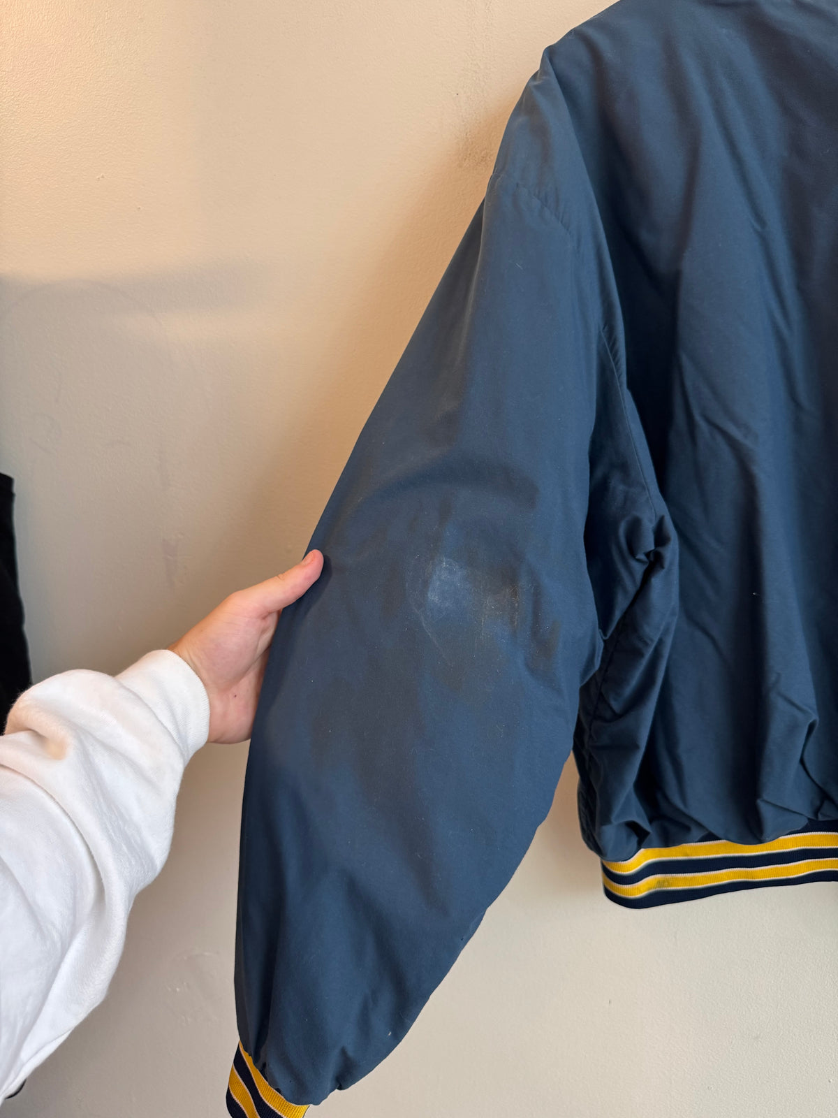 80s Notre Dame Boxy Swingster Vintage Windbreaker Varsity Jacket (L)