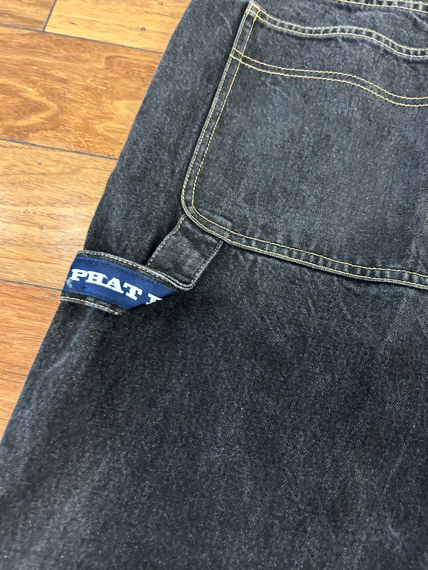 90s Phat Farm Baggy Carpenter Black Jeans (42 x 34)