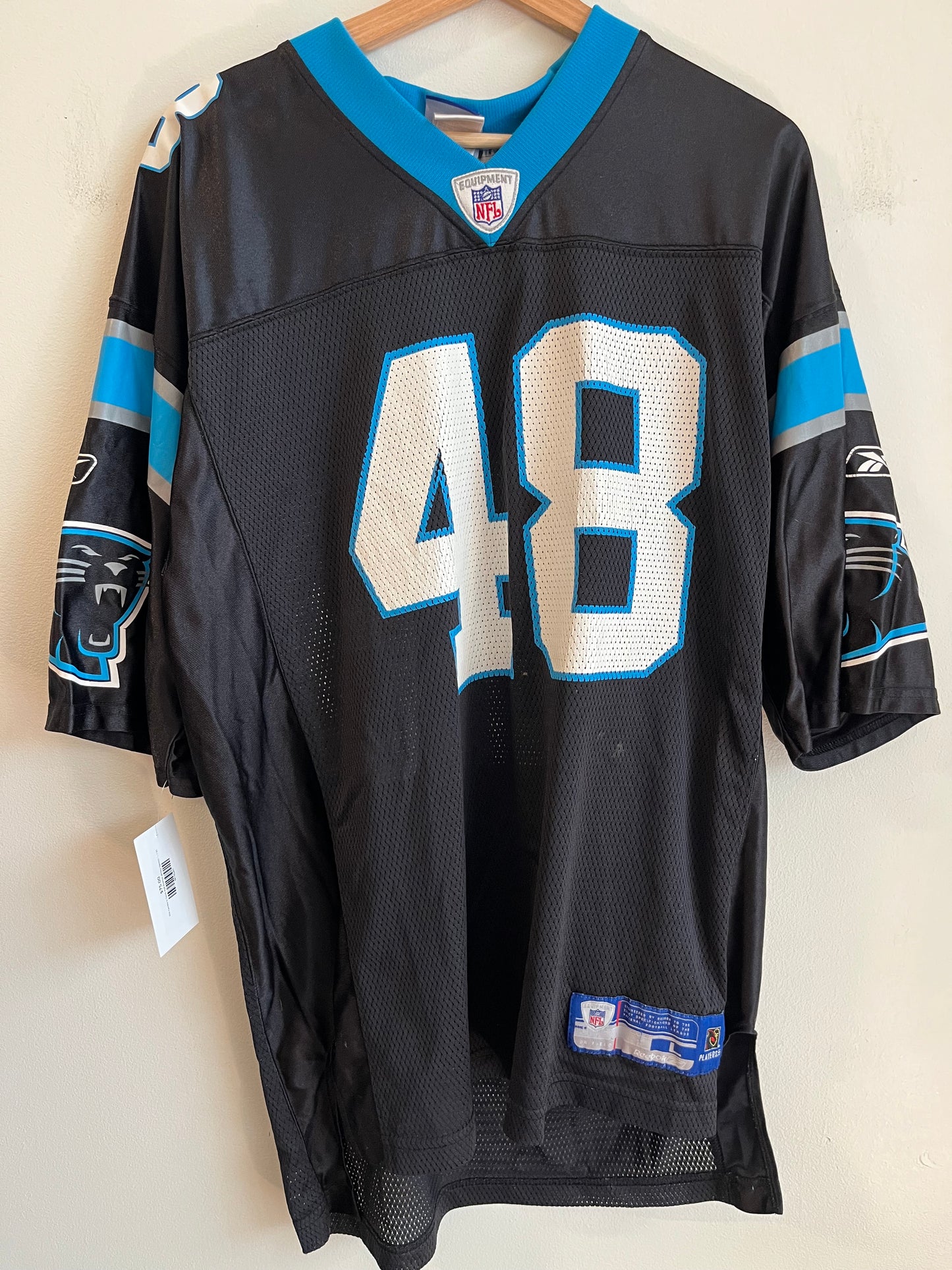 00s Carolina Panthers Stephen Davis #48 Reebok Home Jersey (L)