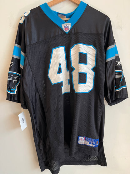 00s Carolina Panthers Stephen Davis #48 Reebok Home Jersey (L)