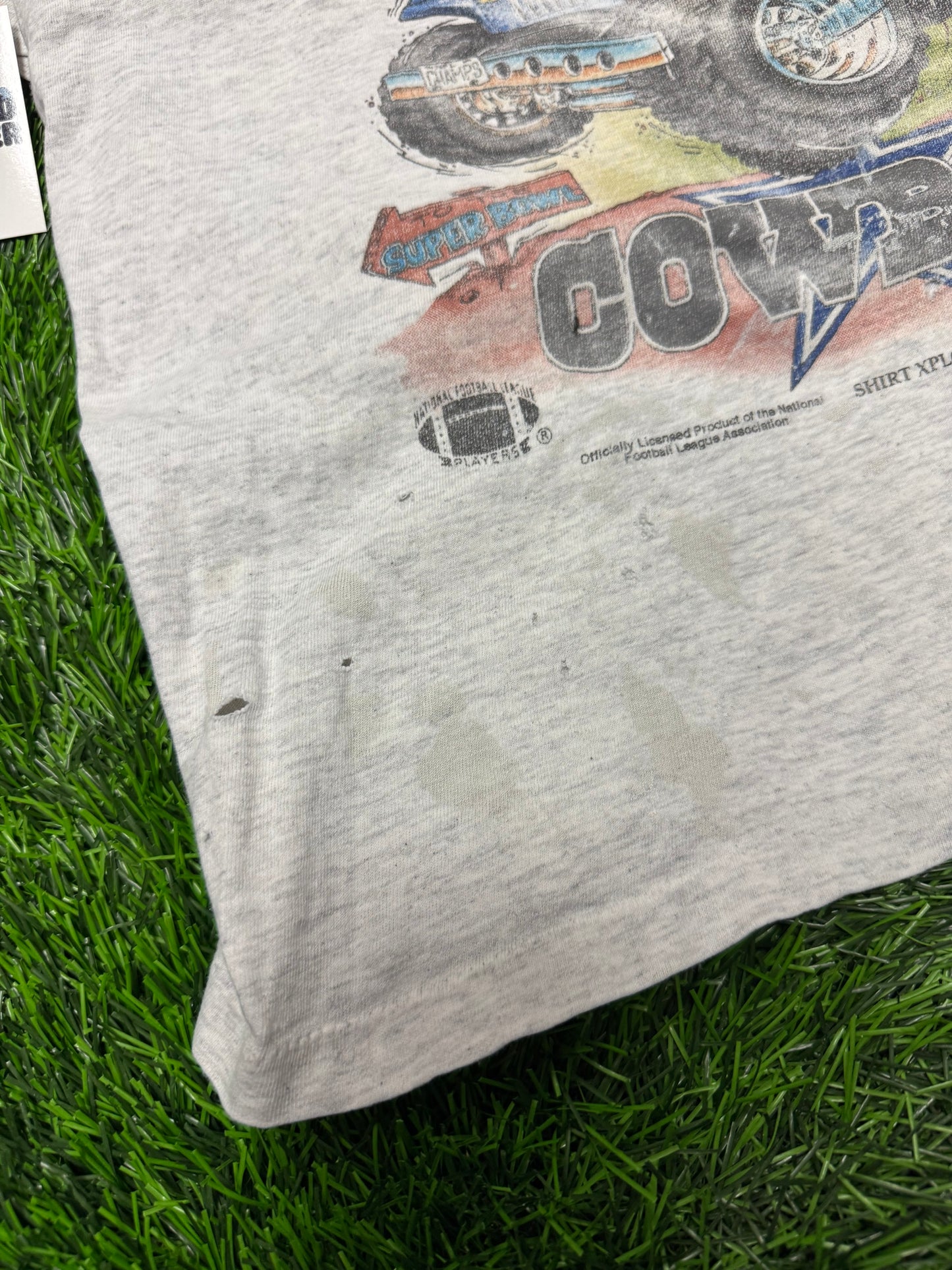 1994 Dallas Cowboys Faded Distressed Caricature Tee (XL)