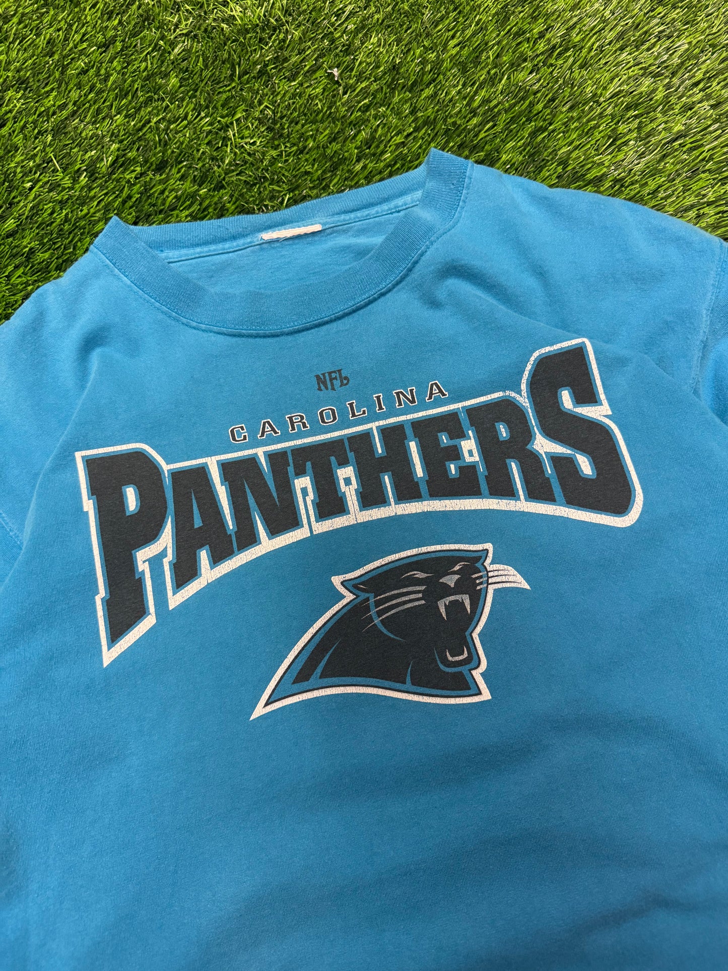 00s Carolina Panthers Blue Spell Out Tee (L)