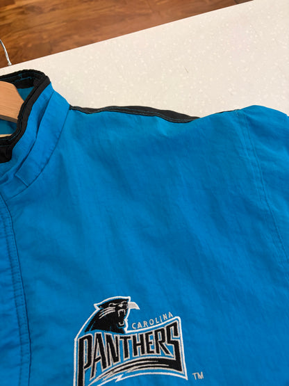 90s Carolina Panthers Blue Stained Starter Puffer Jacket (L)