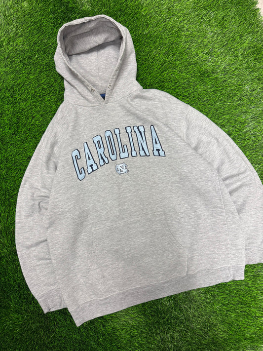 00s University of North Carolina (UNC) Vintage Grey Carolina Spell Out Hoodie (L)