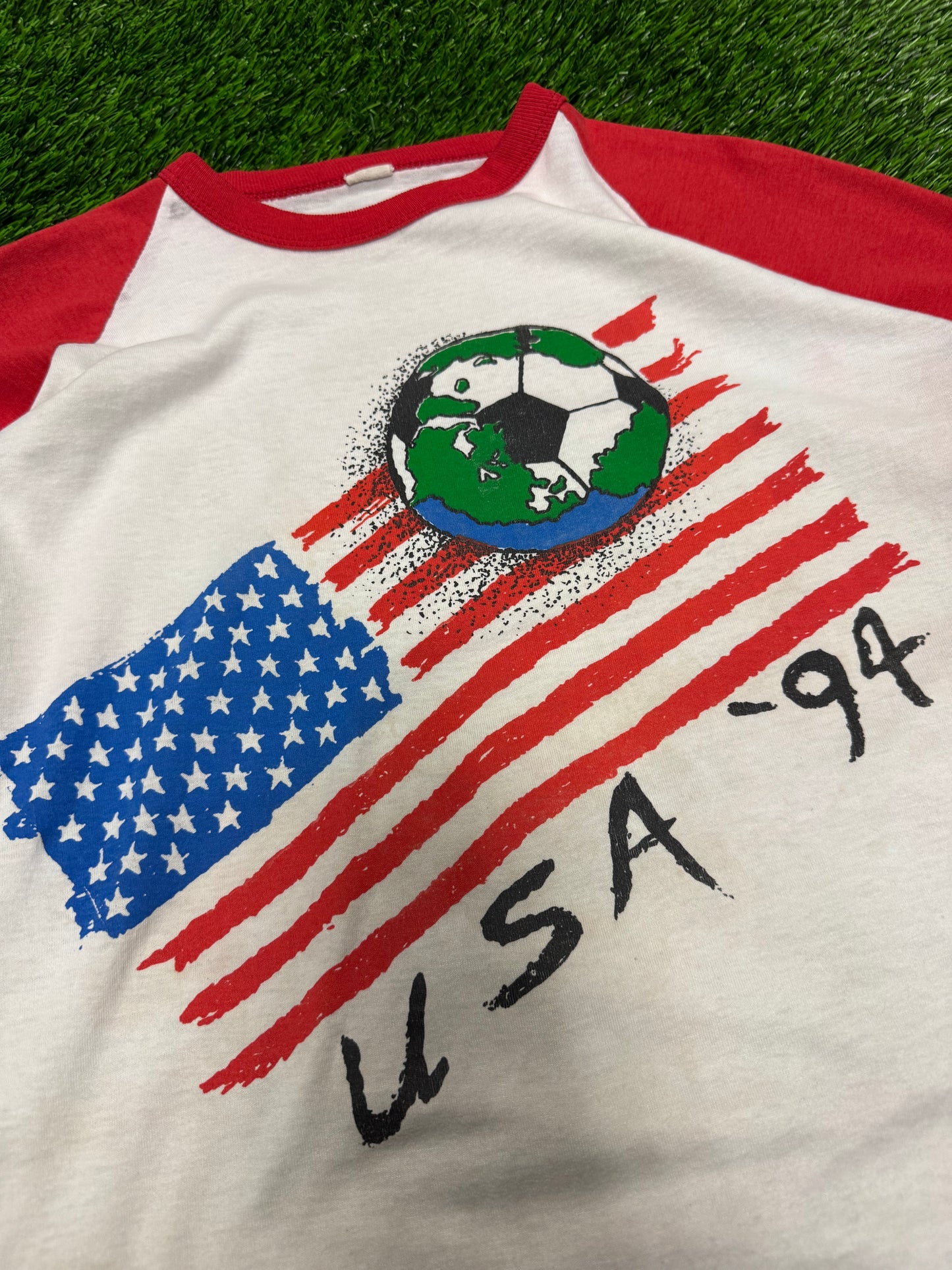 1994 World Cup Spell Out 1/4th Sleeve Shirt (L)