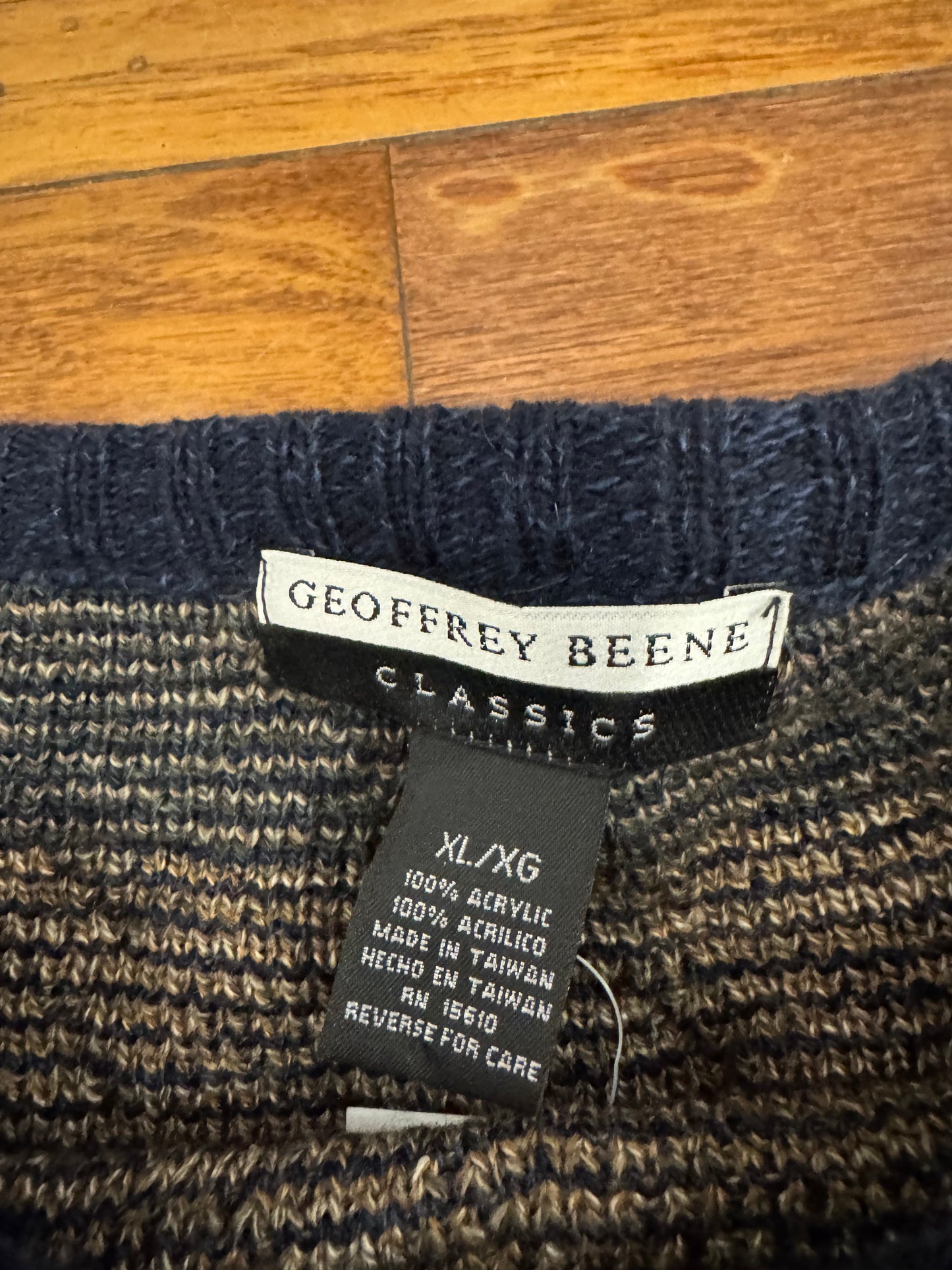 90s Geoffrey Beene Square Pattern Sweater (XL)