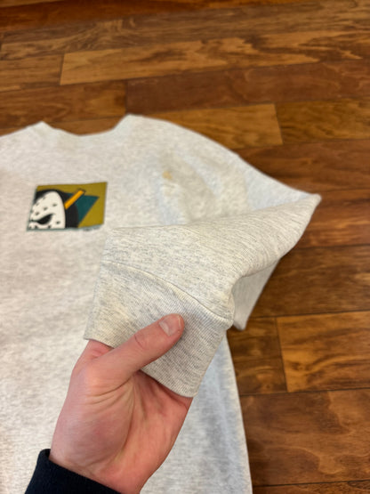 90s Mighty Ducks Vintage Salem Hockey Stained Crewneck (L)