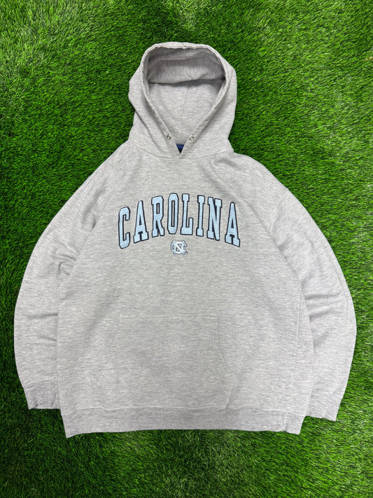00s University of North Carolina (UNC) Vintage Grey Carolina Spell Out Hoodie (L)