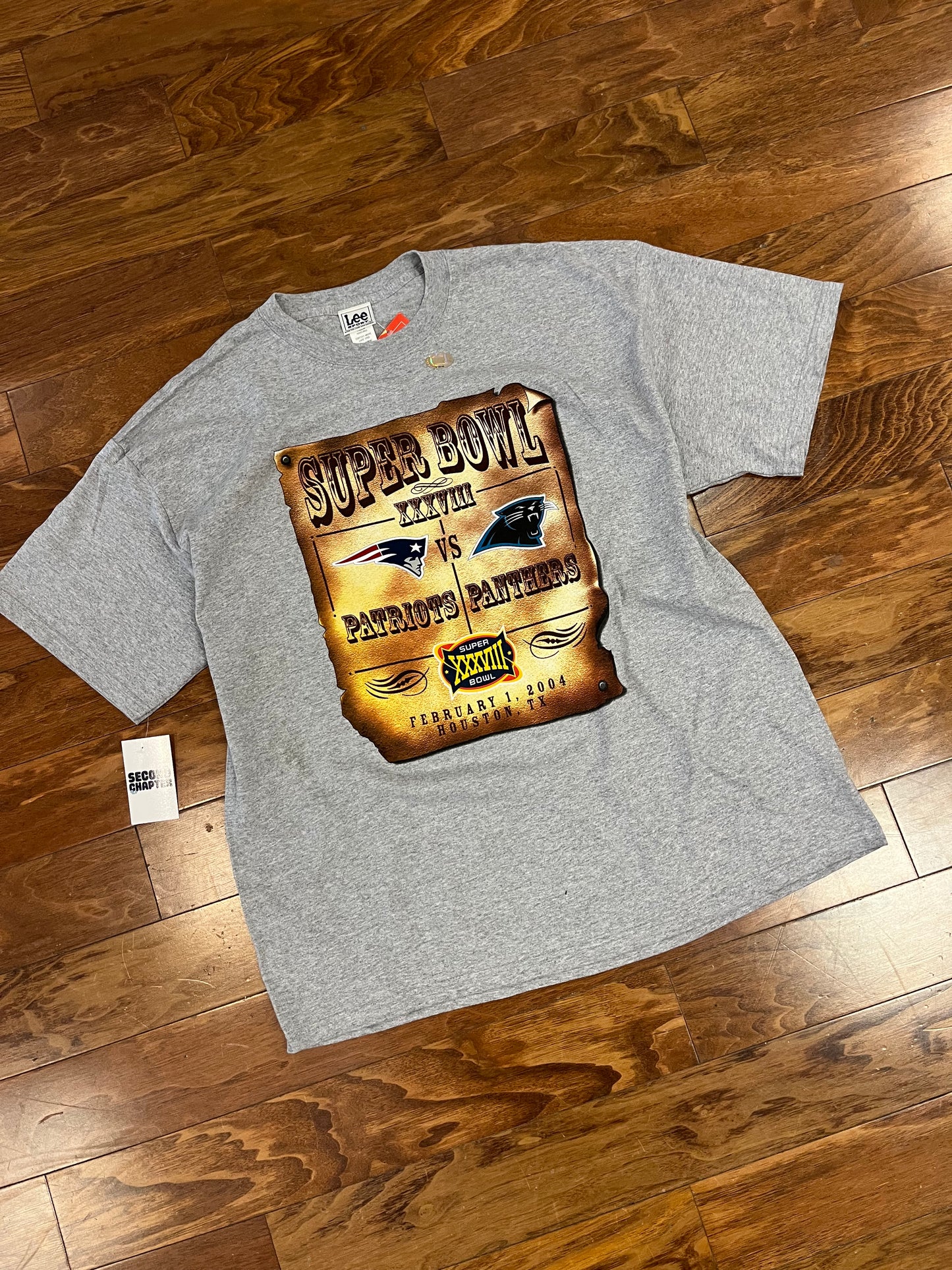 2004 Patriots v Panthers Deadstock Grey Tee (XXL)