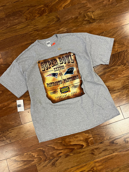 2004 Patriots v Panthers Deadstock Grey Tee (XXL)